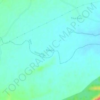 Mappa topografica Bhadai, altitudine, rilievo