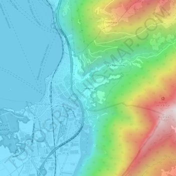 Mappa topografica Valleyre, altitudine, rilievo