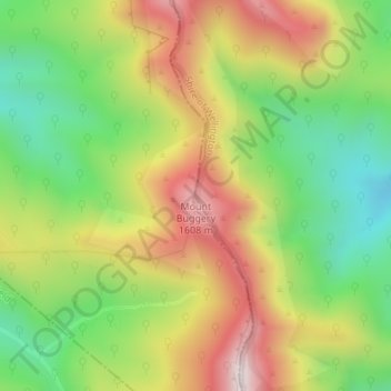 Mappa topografica Mount Buggery, altitudine, rilievo