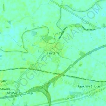 Mappa topografica Rawcliffe, altitudine, rilievo