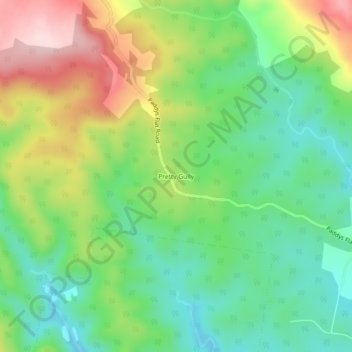 Mappa topografica Pretty Gully, altitudine, rilievo