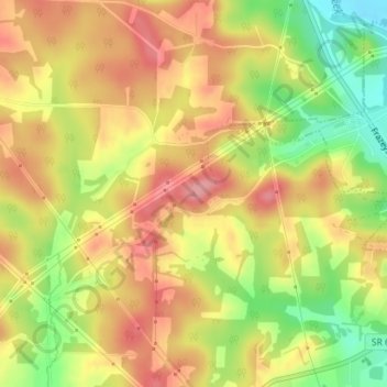 Mappa topografica The Highlands, altitudine, rilievo
