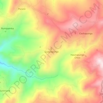 Mappa topografica Guayrapungo, altitudine, rilievo
