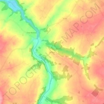 Mappa topografica Le Peux, altitudine, rilievo