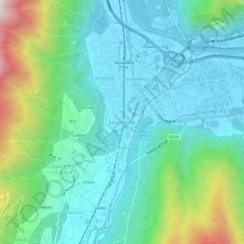 Mappa topografica Santa Maria, altitudine, rilievo