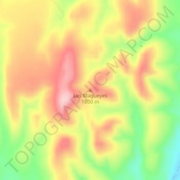 Mappa topografica Los Magueyes, altitudine, rilievo