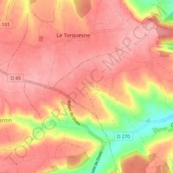 Mappa topografica Ozane, altitudine, rilievo