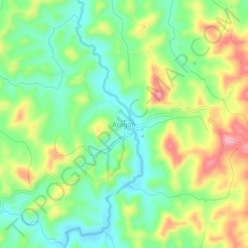Mappa topografica Aragón, altitudine, rilievo