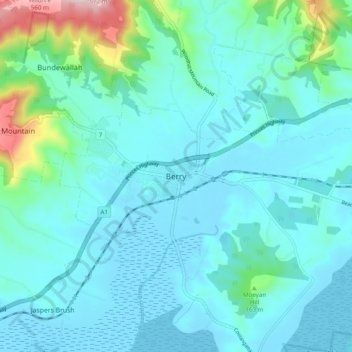Mappa topografica Berry, altitudine, rilievo