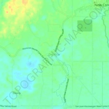 Mappa topografica Del Pilar, altitudine, rilievo
