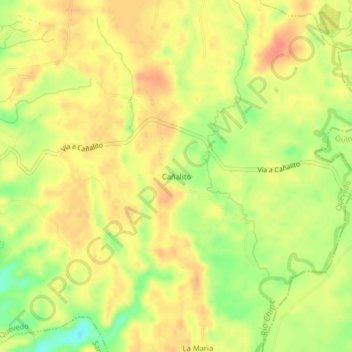 Mappa topografica Cañalito, altitudine, rilievo