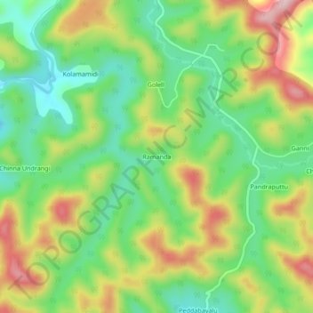 Mappa topografica Ramanda, altitudine, rilievo