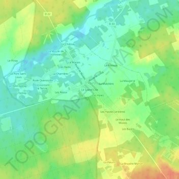 Mappa topografica Le Grand Clos, altitudine, rilievo