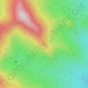 Mappa topografica White Rocks, altitudine, rilievo