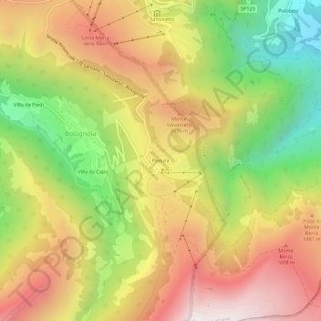 Mappa topografica Pintura, altitudine, rilievo