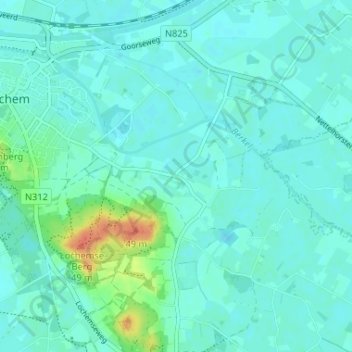 Mappa topografica Zwiep, altitudine, rilievo