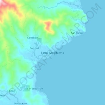 Mappa topografica Santa Magdalena, altitudine, rilievo