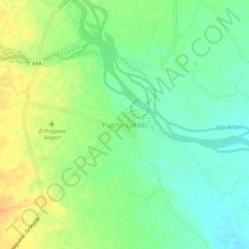 Mappa topografica Puerto Caldas, altitudine, rilievo