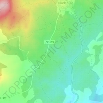 Mappa topografica Columba, altitudine, rilievo
