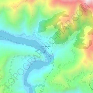 Mappa topografica Kanthan, altitudine, rilievo