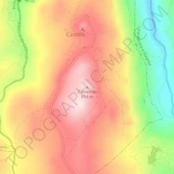 Mappa topografica Moimenta da Beira, altitudine, rilievo