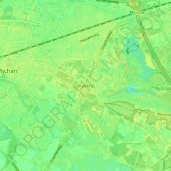 Mappa topografica Alverna, altitudine, rilievo