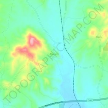 Mappa topografica Muratlı, altitudine, rilievo