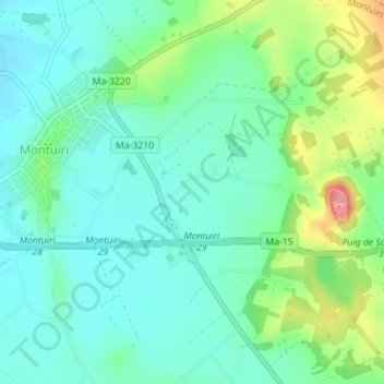 Mappa topografica Sa Figuera, altitudine, rilievo
