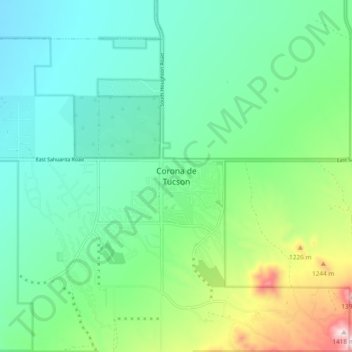 Mappa topografica Corona de Tucson, altitudine, rilievo
