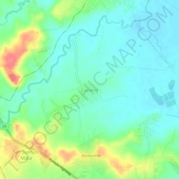 Mappa topografica Laoang, altitudine, rilievo