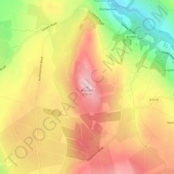 Mappa topografica Blackhill, altitudine, rilievo