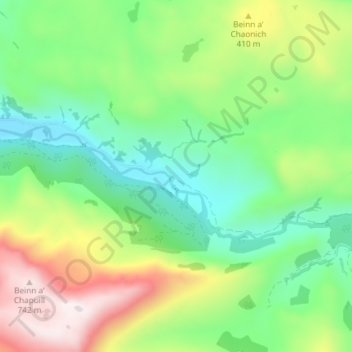 Mappa topografica Balvraid, altitudine, rilievo