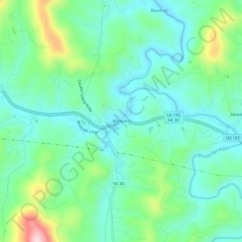 Mappa topografica Micaville, altitudine, rilievo