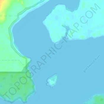 Mappa topografica Hardy Inlet, altitudine, rilievo