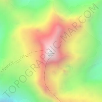 Mappa topografica Tocllaraju, altitudine, rilievo