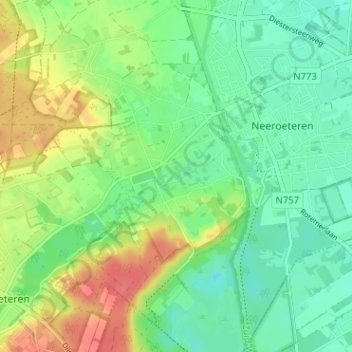 Mappa topografica Berg, altitudine, rilievo