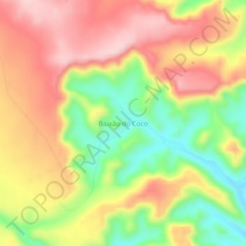 Mappa topografica Baixão do Coco, altitudine, rilievo