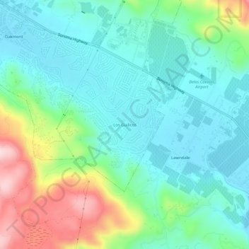 Mappa topografica Los Guilicos, altitudine, rilievo