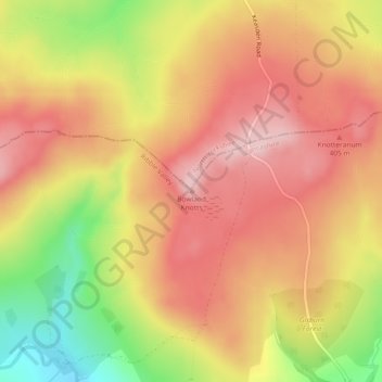 Mappa topografica Bowland Knotts, altitudine, rilievo