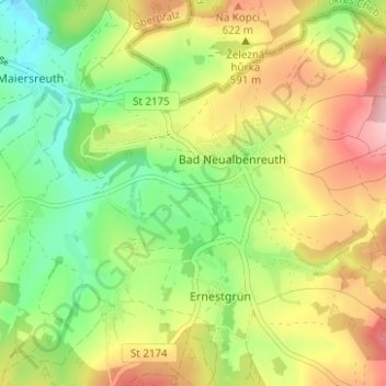 Mappa topografica Rennermühle, altitudine, rilievo