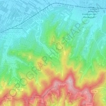Mappa topografica Amoltern, altitudine, rilievo