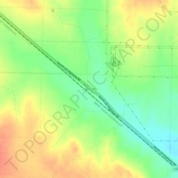 Mappa topografica Dermott, altitudine, rilievo
