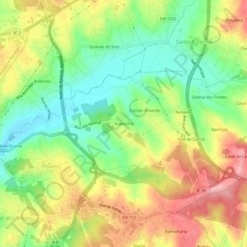 Mappa topografica Azabucho, altitudine, rilievo