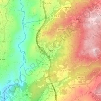 Mappa topografica Jorjais, altitudine, rilievo