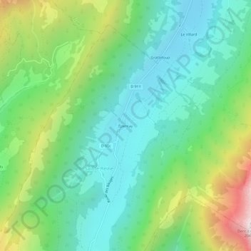 Mappa topografica Épernay, altitudine, rilievo