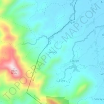 Mappa topografica Salong, altitudine, rilievo