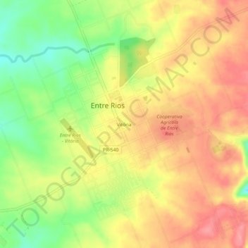 Mappa topografica Vitória, altitudine, rilievo
