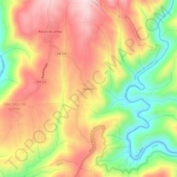 Mappa topografica Gestosa, altitudine, rilievo