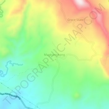 Mappa topografica Magkiangkang, altitudine, rilievo