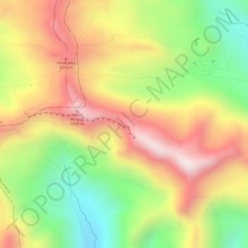 Mappa topografica View of Red Valleyw, altitudine, rilievo
